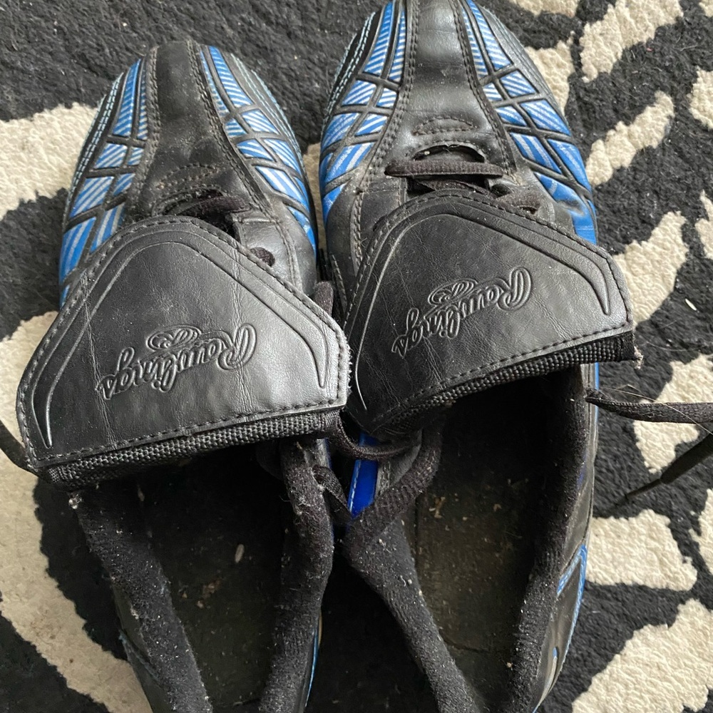 Rawlings cleats, size 5, black and blue.